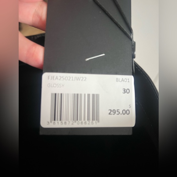 NWT The Kooples ‘Large Black Vinyl Jeans’ Size 30 Flared Pants - Picture 11 of 15